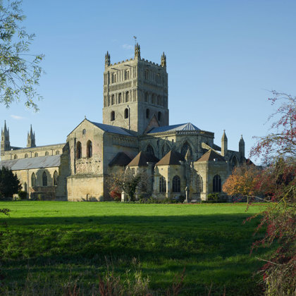 A view of Tewkesbury Abbey view from the South